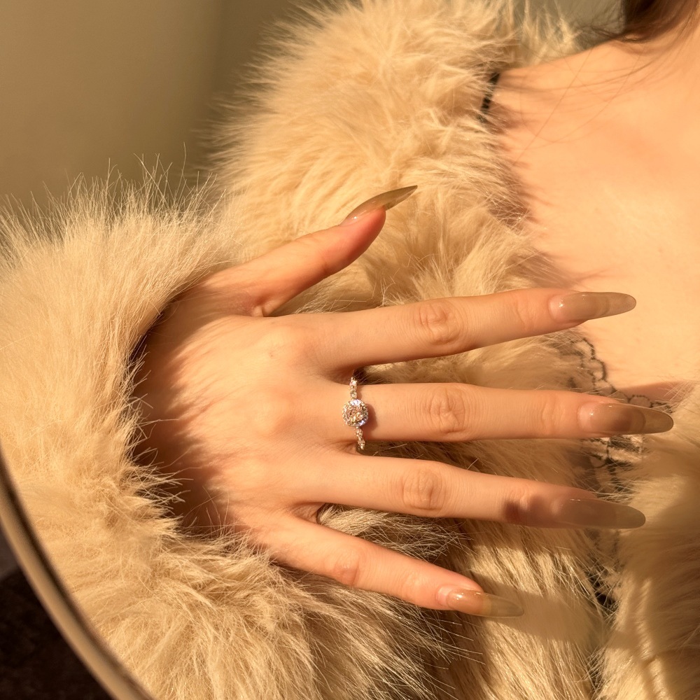 New Cube Sugar Layered Silver Ring Women - 9