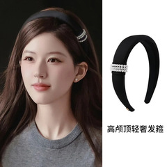 赵露思黑色珍珠发箍女新高级感洋气时尚轻奢明星头箍头饰