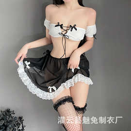 魅兔情趣内衣女性感抹胸深V睡裙挑逗诱惑床上激情免脱套装2670