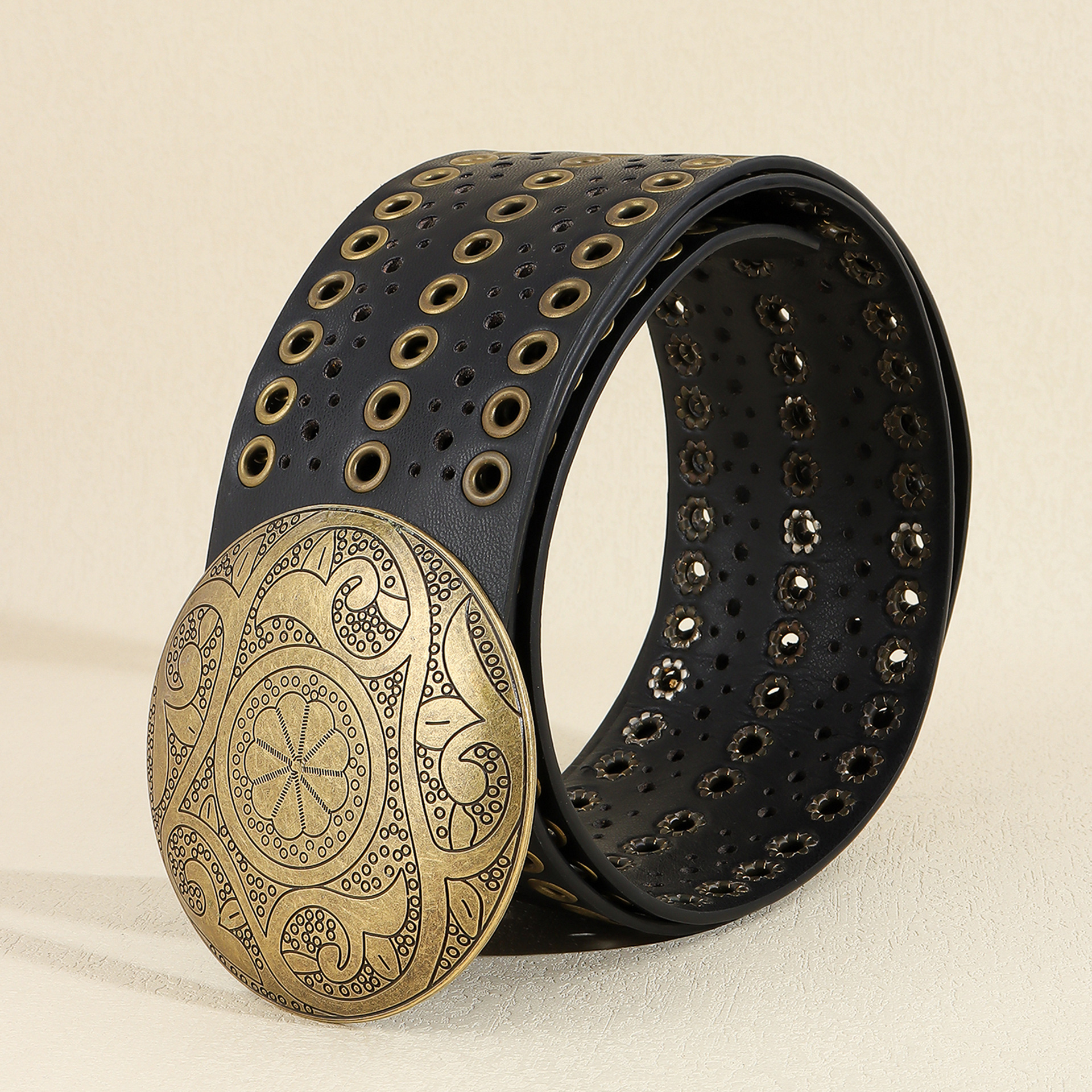 200g Weight Belt Classification 1 Piece Quantity Holiday, Banquet, Daily Occasion Pu Leather, Alloy Material Geometric Pattern Women's Gender Plating Design Retro, Vintage Style, Bohemian Style Retro Vintage Style Bohemian Geometric Pu Leather Alloy Plating Women's Leather Belts 5