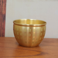 创意黄铜招财百福缸聚宝盆卧室客厅书房桌面摆件百福米缸水缸摆件