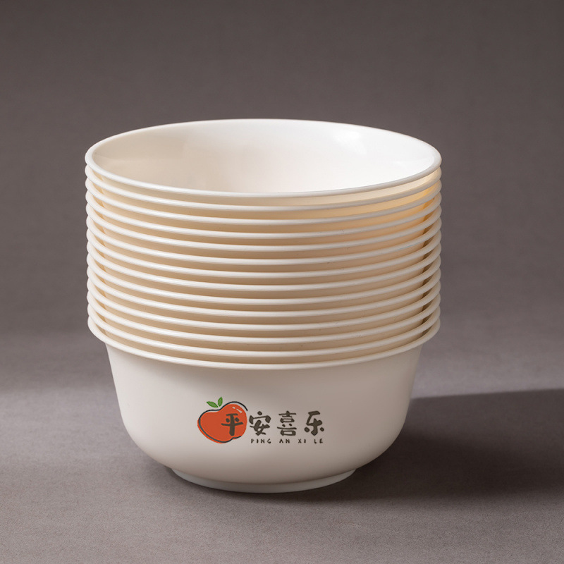 稻壳一次性碗筷餐具圆碗可降解食品级加厚酒席加硬耐高温家用批发|undefined