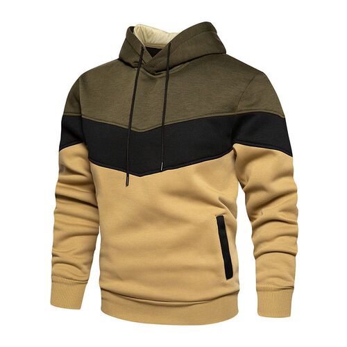 Men's Three-Color Hooded Sweatshirt with Long Sleeve, Spring and Autumn Fashion Sporty Casual Hooded Sweatshirt, New in Stock