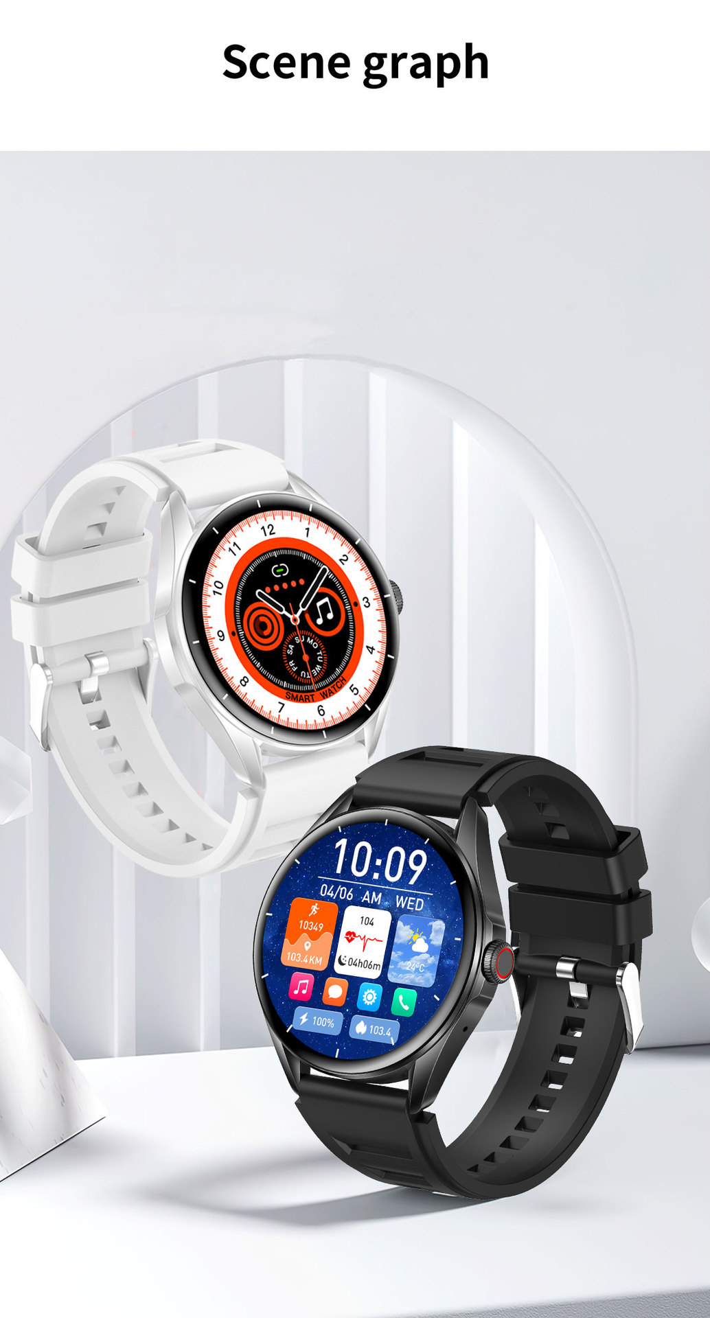 L61D smartwatch 1,43 pouces Bluetooth parler fréquence cardiaque sang_voghion.com