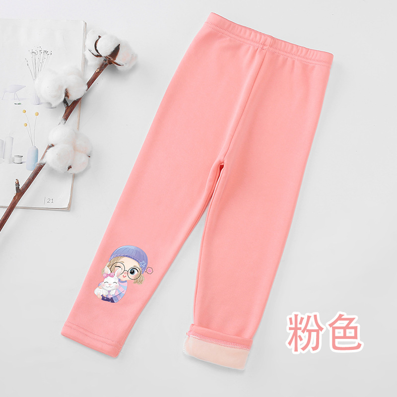 Polainas para niños niñas Otoño e Invierno forradas de lana engrosada polainas de terciopelo de una pieza para niños pantalones calientes pantalones de algodón para bebés