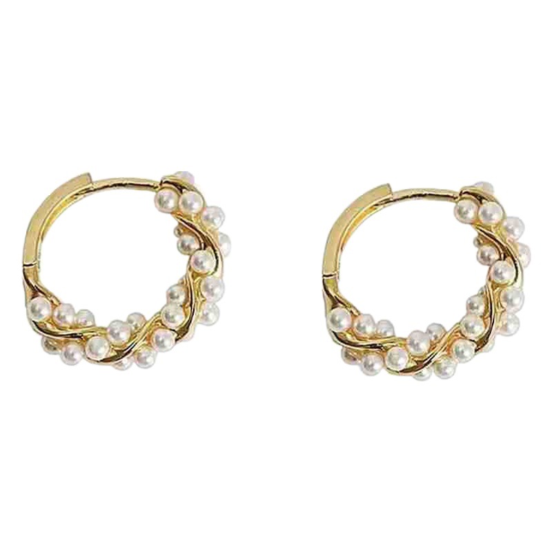 In-Stock Light Luxury High-End Twist Pearl Ear Cuffs Earrings for Women, Unique and Exquisite, 2026 New Trendy Style