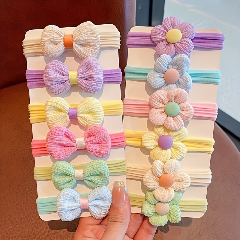 2026 New cross border 12 new pattern lovely Sweet Flower bow girl lady Elastic band Cross border