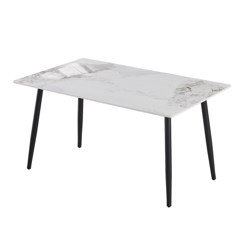 Mesa y silla de comedor de roca de lujo nórdica pequeña casa moderna simple y multi-tamaño rectangular fácil de cuidar mesa de comedor