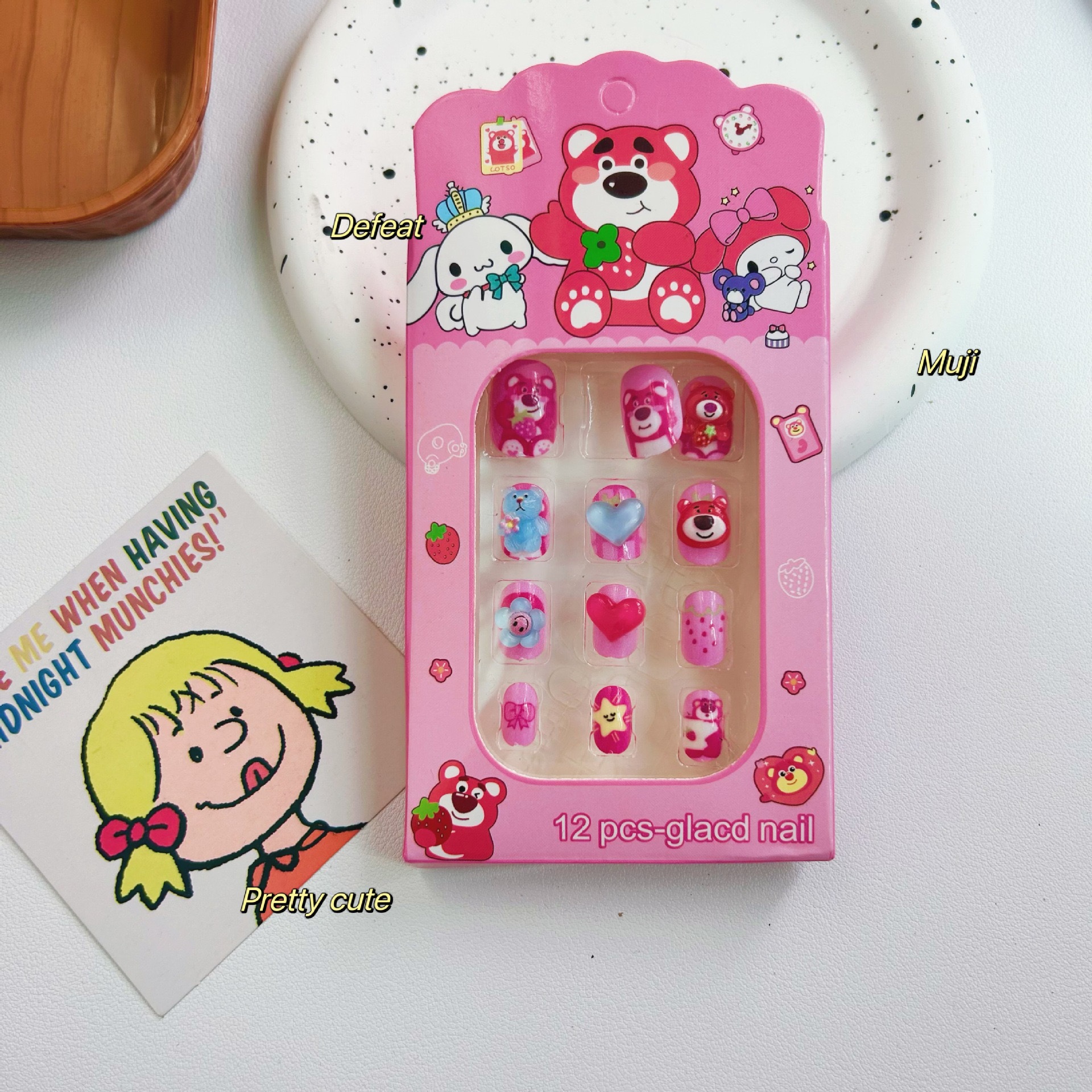 Niños dibujos animados estereoscópicos pegatinas de uñas niñas parches de uñas bebés desmontables impermeables uñas al por mayor