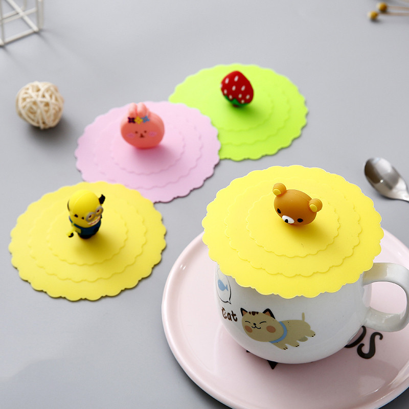 Cartoon Cup Cover Silicone Universal Ceramic Cup Lid Sold Separately Glass Water Cup Tea Cup Accessories Dustproof Mug Lid