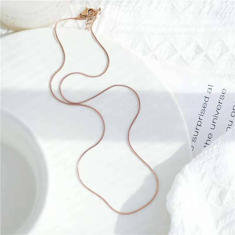 Women's Gender Solid Color 304 Stainless Steel Elegant Simple Style 304 Stainless Steel Necklace
