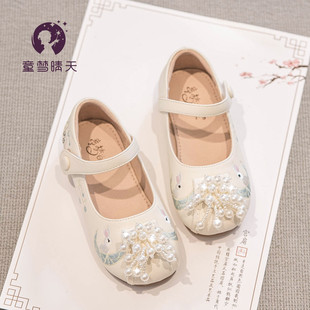 Children's Hanfu Shoes Spring 2024 Chinese Style Horse-faced Skirt Girl's Shoes Children's Treasure Ancient Dress Shoes Antique Han Shoes