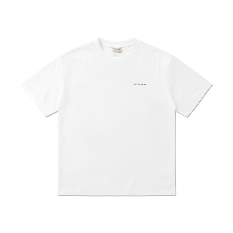 80 frío algodón camiseta de mangas cortas hombre 2026 verano transpirable camiseta de mangas cortas casuales blanco negro