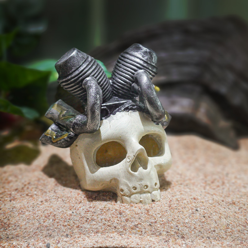 Caja de mascotas de escalada, decoración de paisaje, pecera, frasco de evitación, crin, león, serpiente, lagarto, caja para mascotas, decoración, esqueleto de simulación