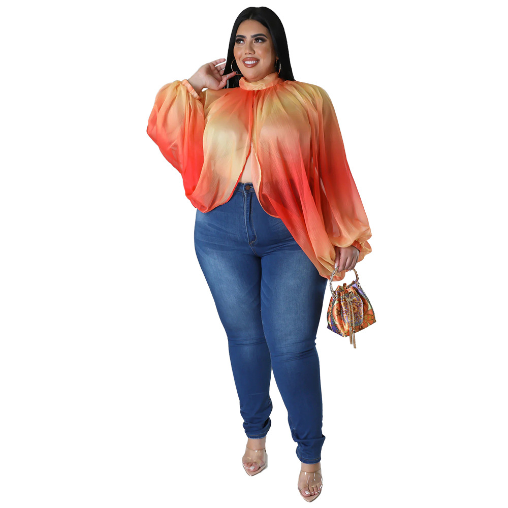 252g Weight Long Sleeve Sleeve Length Regular Sleeve Sleeve Type Spandex, Polyester, Chiffon Fabric Type Long Top Length Blouse Tops Type Daily, Street Occasion Round Neck Neckline Regular Fit Fit Type Color Block Pattern Spring&Summer Season Streetwear Style Blouse Long Sleeve Plus Size Tops Streetwear Color Block 43