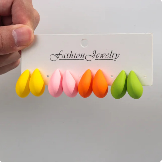 25g Weight Ear Studs Classification 1 Pair Quantity Daily Occasion Acrylic Material Water Droplets Pattern Women's Gender Plating Design IG Style, Classic Style Style 1 Pair IG Style Classic Style Water Droplets Plating Arylic Ear Studs 7