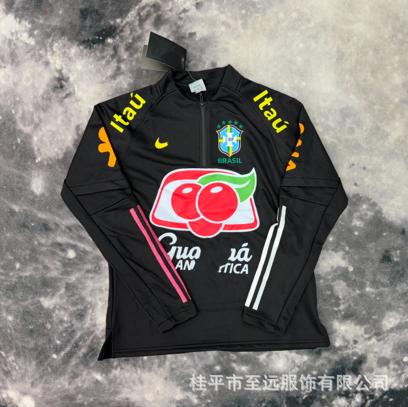 Brasileño chaqueta de asalto con capuchón, abrigo a prueba de viento, abrigo a prueba de agua, fábrica de fuentes deportivas, ropa de entrenamiento de fútbol al por mayor image 27