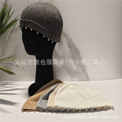 韩单2025新款ins辣妹堆堆帽女百搭时尚手工针织镂空显脸小冷帽