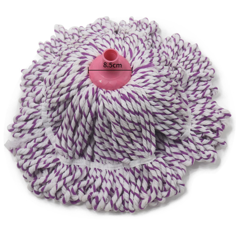 Microfibra torcida de agua redonda cabeza de trapeador de tela de toalla de absorción de agua doméstica común cabeza de trapeador de tela de estilo antiguo.
