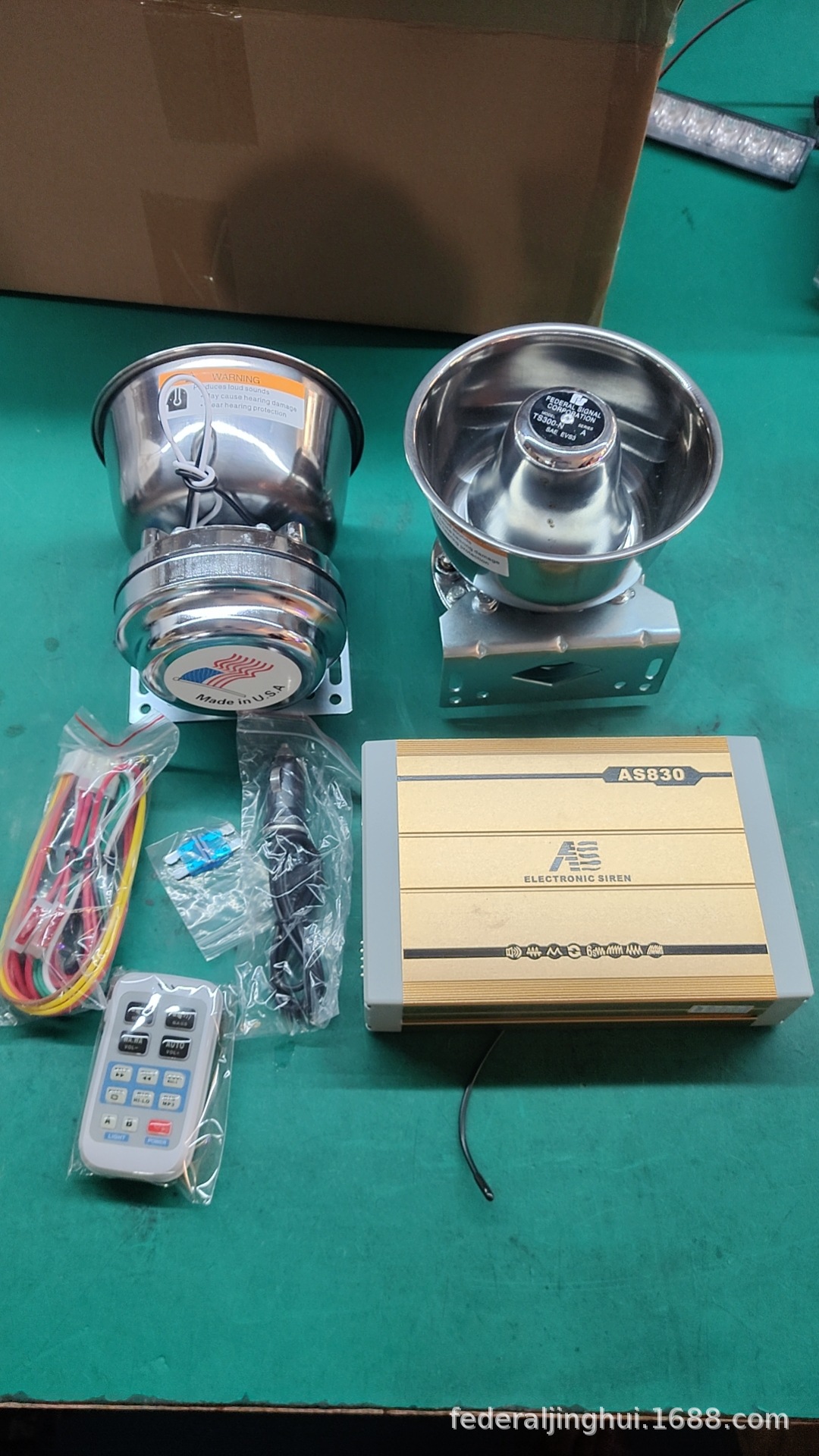 Wireless alarm 400W high-power loudspeaker car siren high-pitched horn AS830NG+ with heat dissipation round mouth speaker