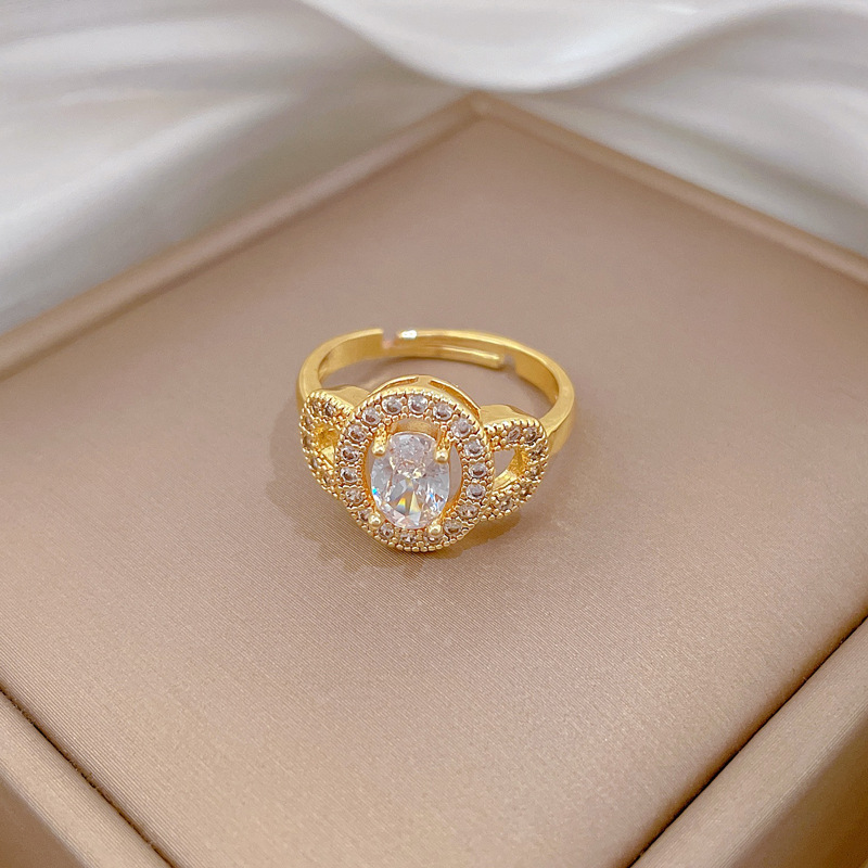 Anello leggero di lusso a forma di uovo con diamanti incastonati, apertura regolabile, gioiello semplice giapponese, anello per coppie_voghion.com