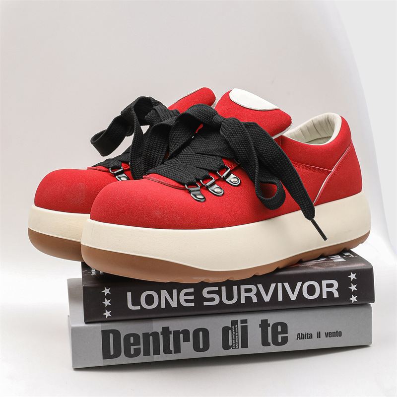 Niche Q-Version Big-Toe Shoes 2026 Spring New National Trend Leather Shoes Fashionable British Style Thick-Soled Men's Shoes Wholesale