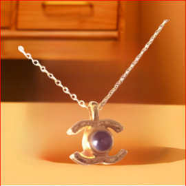 跨境热销100种语言我爱你双C投影铜项链轻奢时尚锁骨链图片定 制