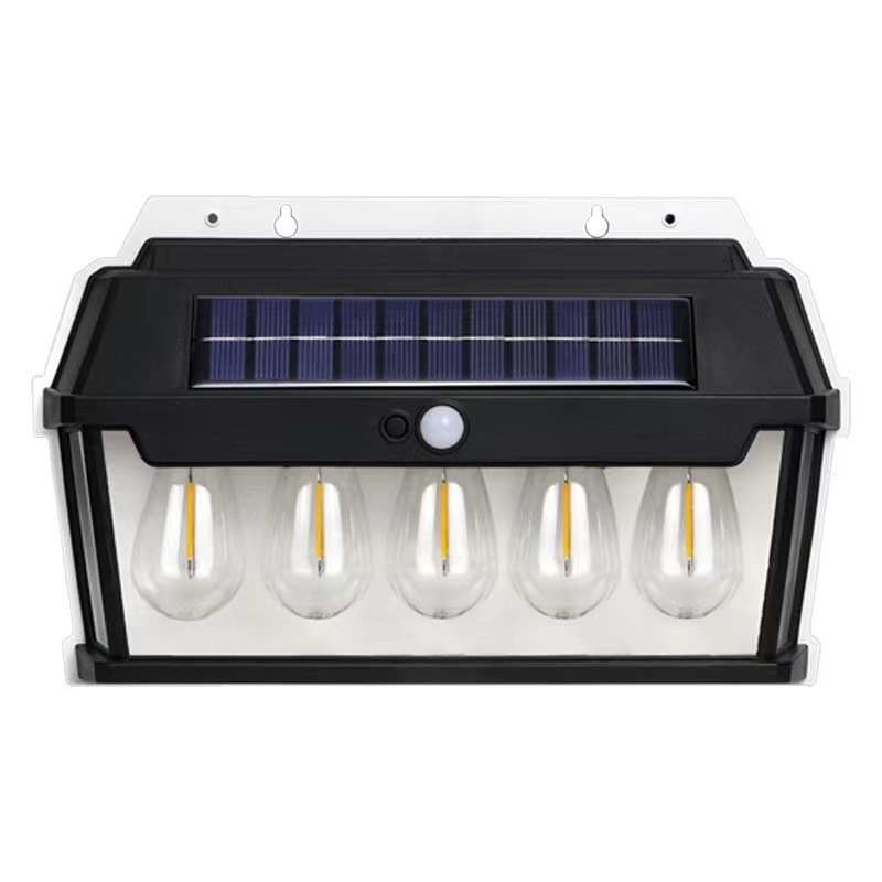 Solar al aire libre pequeña lámpara de casa inducción de tungsteno lámpara de pared de luz caliente patio villa jardín lámpara de pared de casa impermeable