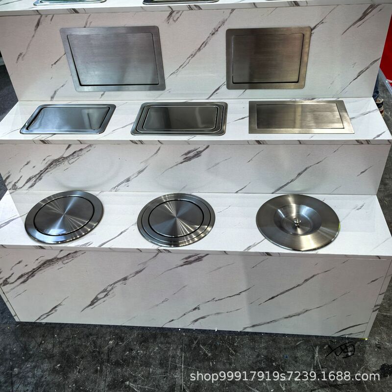 New Product: Bathroom Sink Countertop Opening Decorative Cover with Built-In Hidden Trash Can and Embedded Lid
