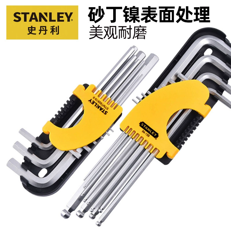 Наборы шестигранных ключей (Stanley), сталь S2, шарнирная головка и варианты с длинной ручкой