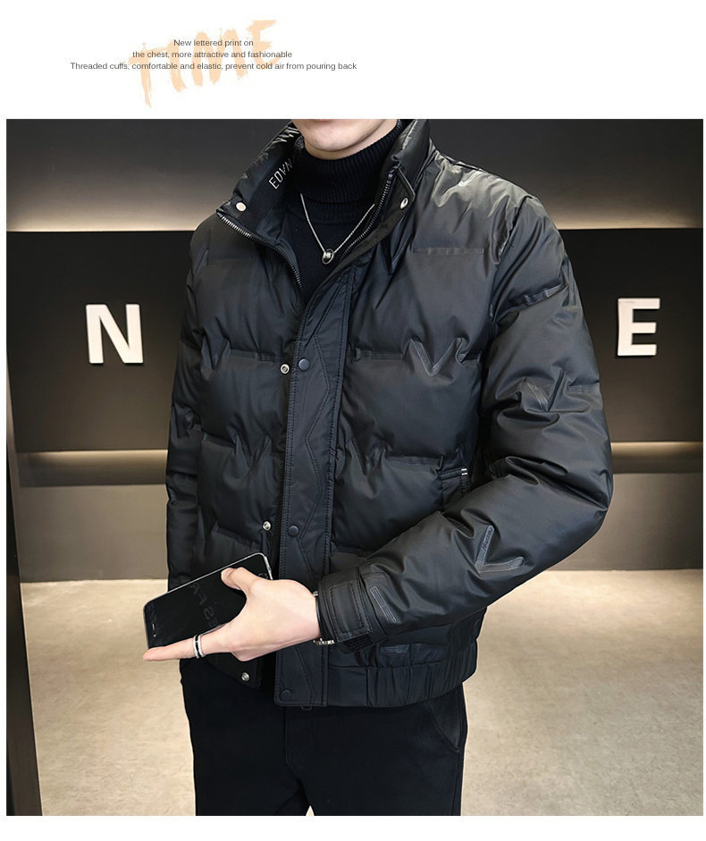 Men's Clothing Short lightweight Silk cotton jacket for men 2024 new style stand up collar handsome fashion warm winter men's jacket_voghion.com