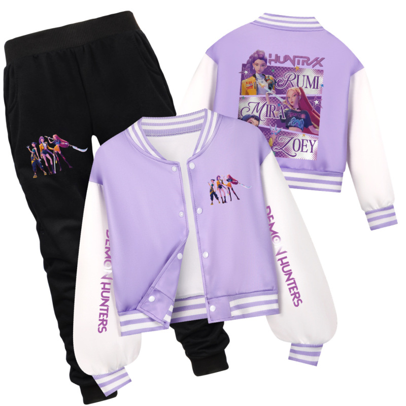 Kpop猎魔女团 春秋儿童短款棒球服套装  4829xx|undefined