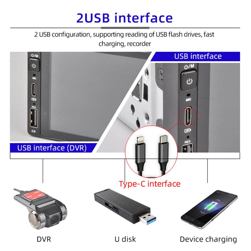 6.9 Inch 2+32 Wireless Carplay Single-Stick Android Machine Ips Capacitive Screen Smart Voice Car Player 12V