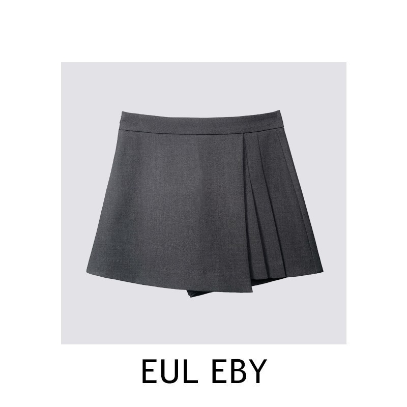 【One by Eby】TB 3色ウェビングイレギュラーパンツ ショートパンツ デザインキュロット 251001 # グレー ブラック|undefined