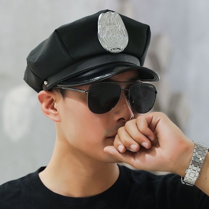 Sailor Peaked Cap Costume Hat, Navy Anchor Design, Unisex Performance Wear — detail image 4