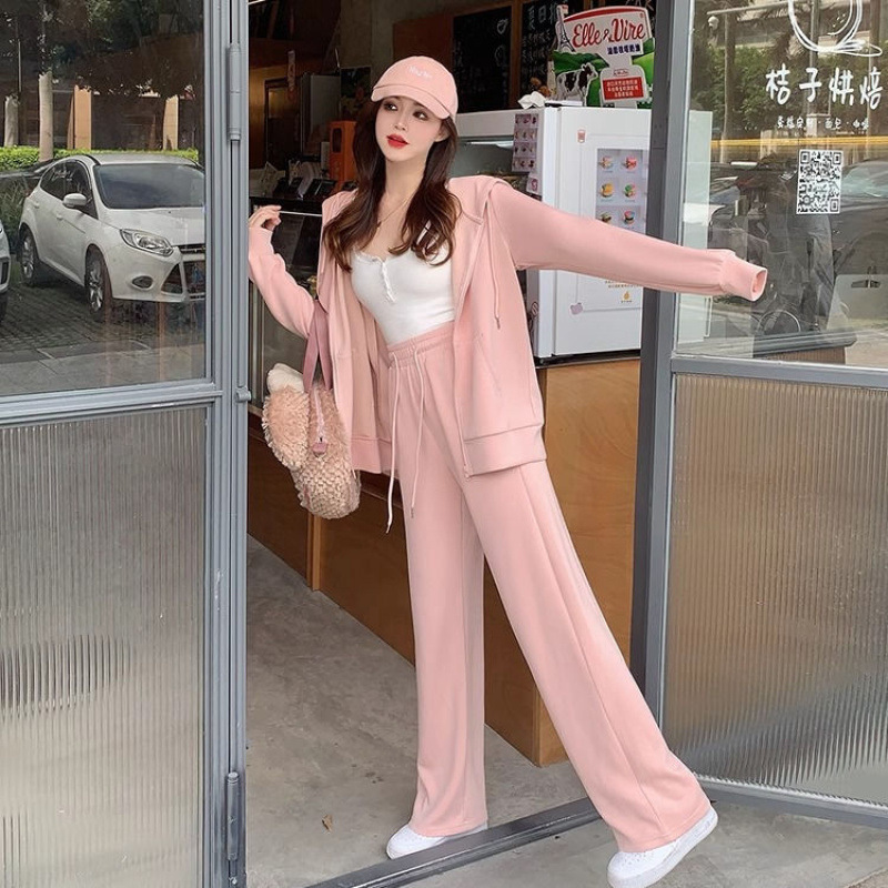 秋冬大码300斤慵懒风运动服套装女宽松卫衣高腰阔腿裤显瘦两件套2|undefined