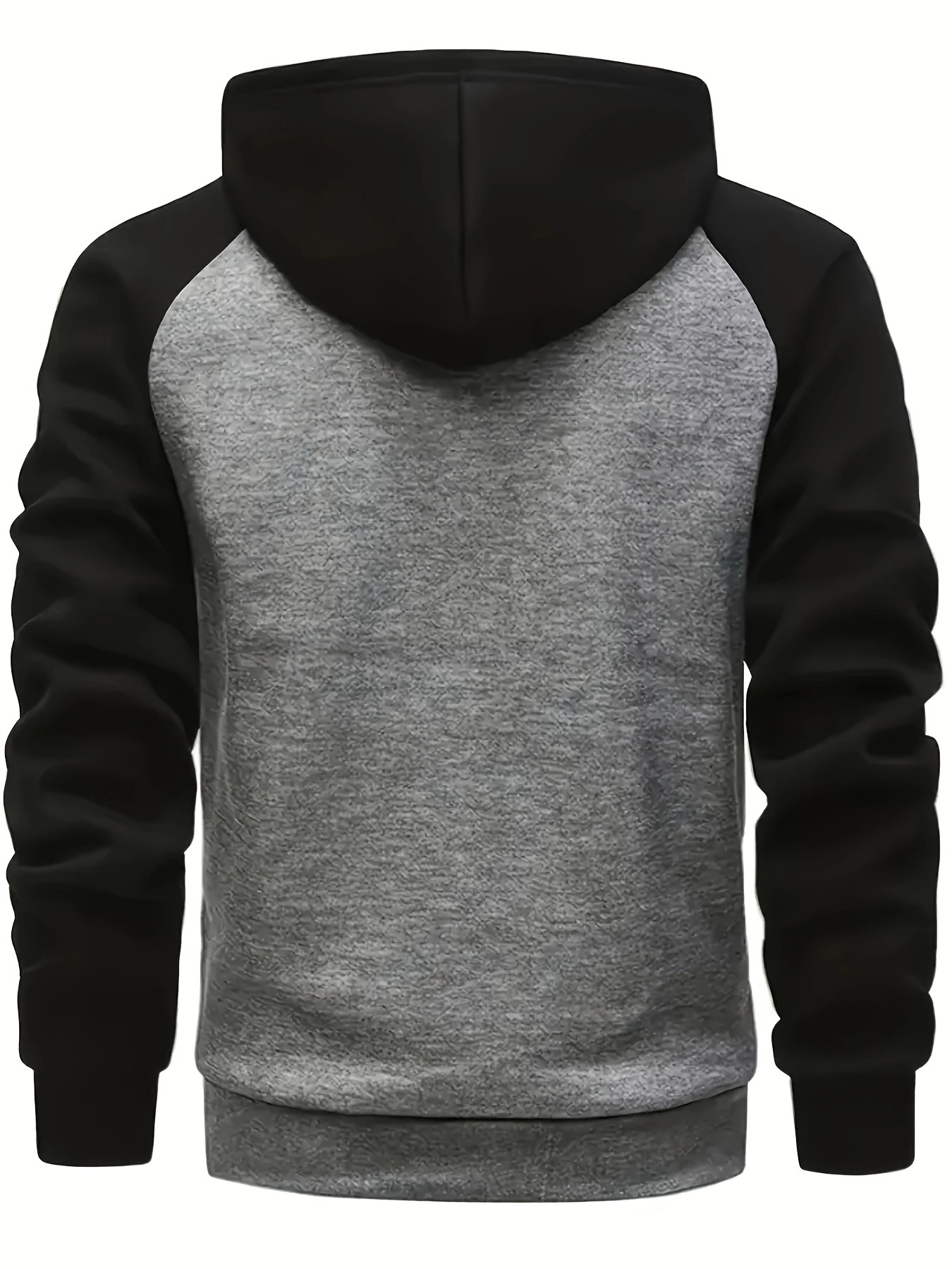 Men's Colour Block Hooded Half-zip Pullover With Kangaroo Pocket_voghion.com
