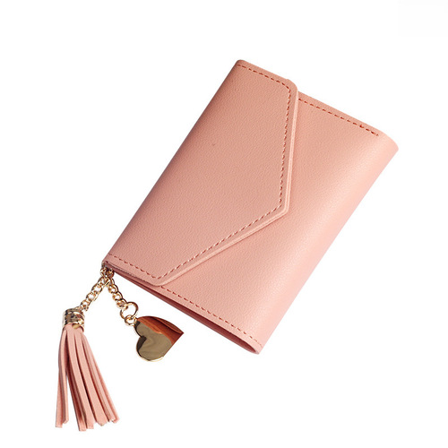Manufacturer Direct Sales New Women's Wallet with Tassel Pendant, Lychee Pattern Money Clip Card Holder Purse, Wholesale