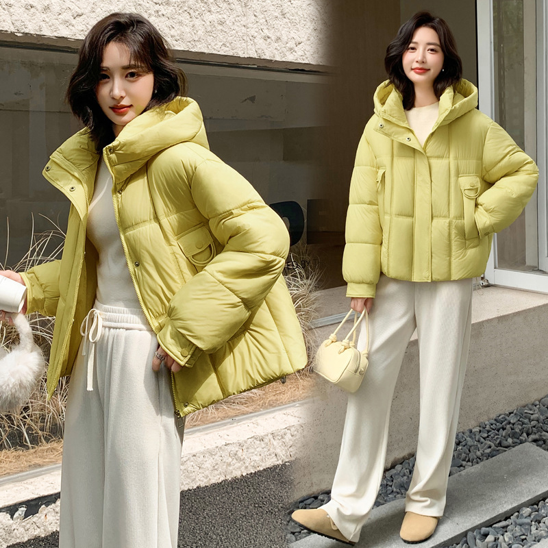 Gran tamaño de moda temperamento encapuchado invierno 2025 nueva ropa de mujer casual abrigo de algodón suelto image 2