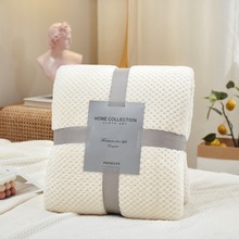 加厚毛毯纯色菠萝格法兰绒珊瑚绒毯子沙发空调毯跨境现货柔软保暖