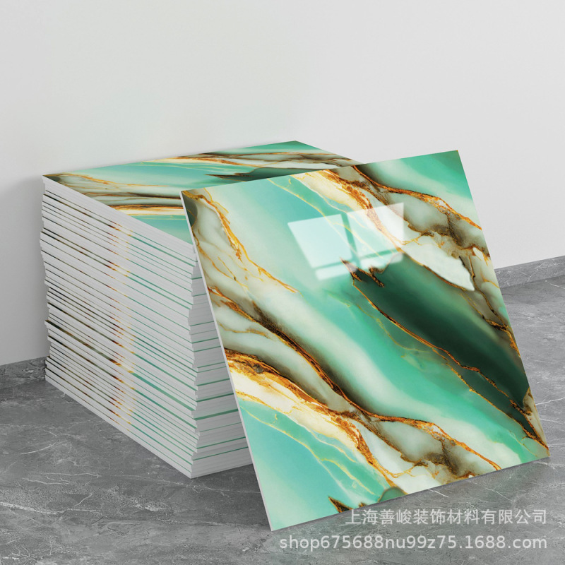 跨境出口批发30*30cm 仿瓷砖大理石纹自粘墙壁纸护墙板铝塑板贴纸|undefined