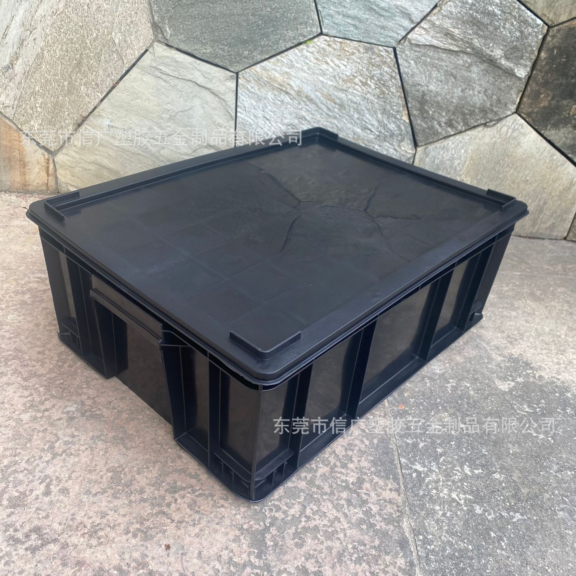现货批发 防静电PP塑料箱 多规格方型塑料框黑色防静电塑胶周转箱
