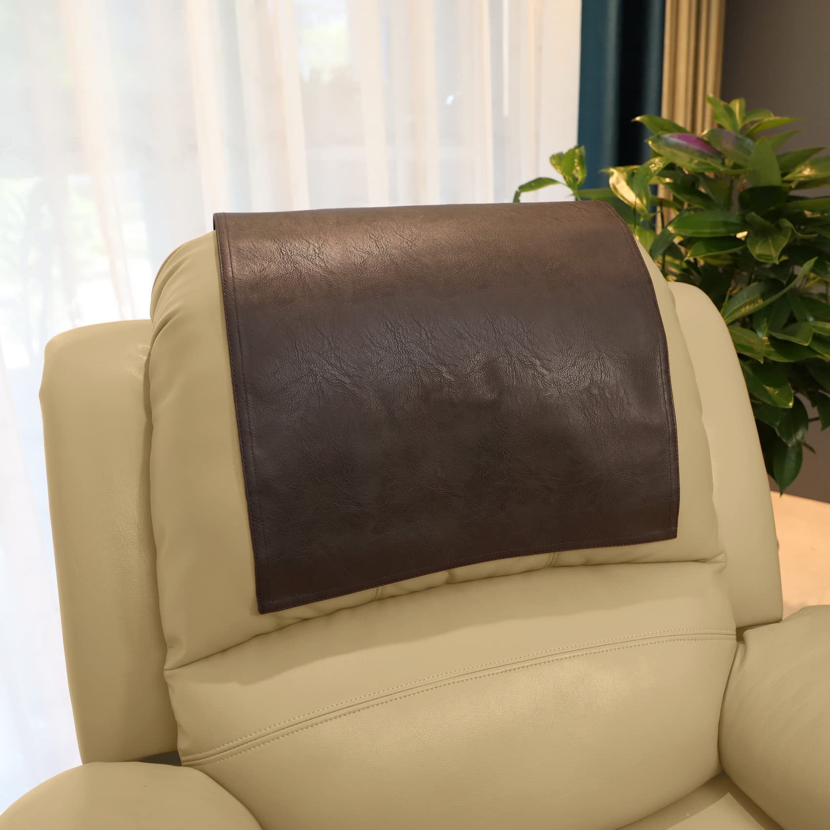 Sofa Protective Cushion Leather Cover Recliner Headrest Top Layer Light Luxury Cover recliner headrest protector