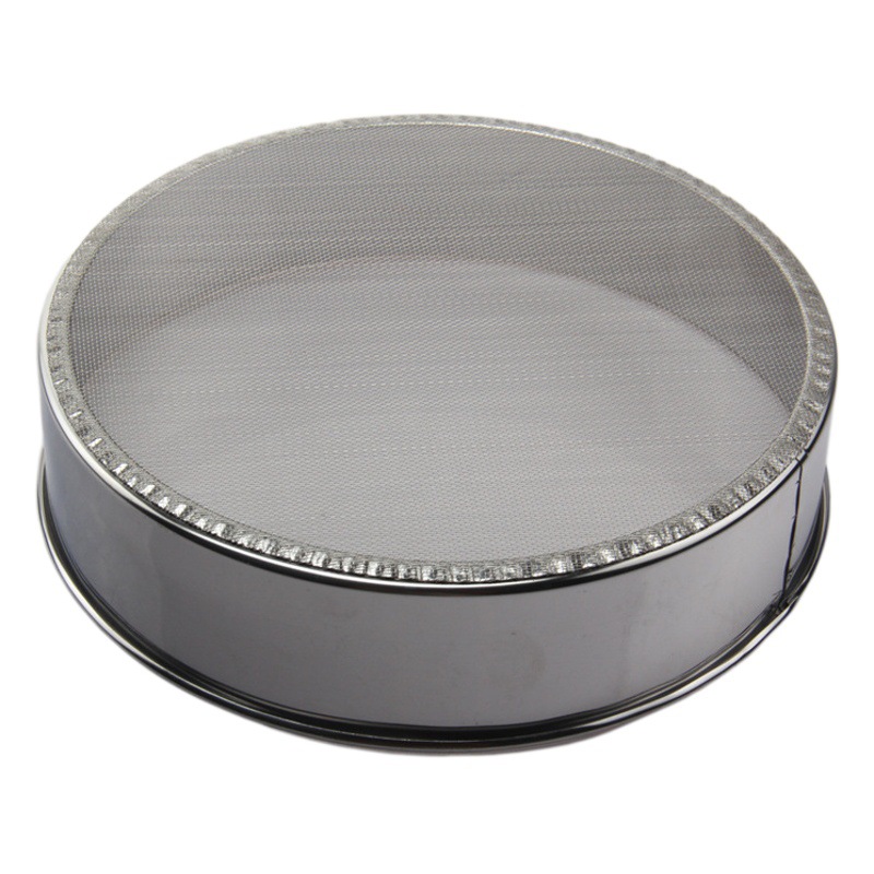 Thickened Stainless Steel 40 Mesh Bottom Mesh Powder Screen Household Hand-held Sieve Kitchen Baking Tool Filter Mesh