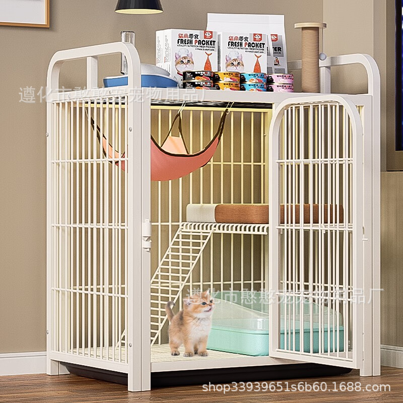 Jaula de gato de tubo cuadrado jaula de gato de tres capas de cuatro capas gato Villa gato casa gato cría jaula de hierro ventas directas de fábrica