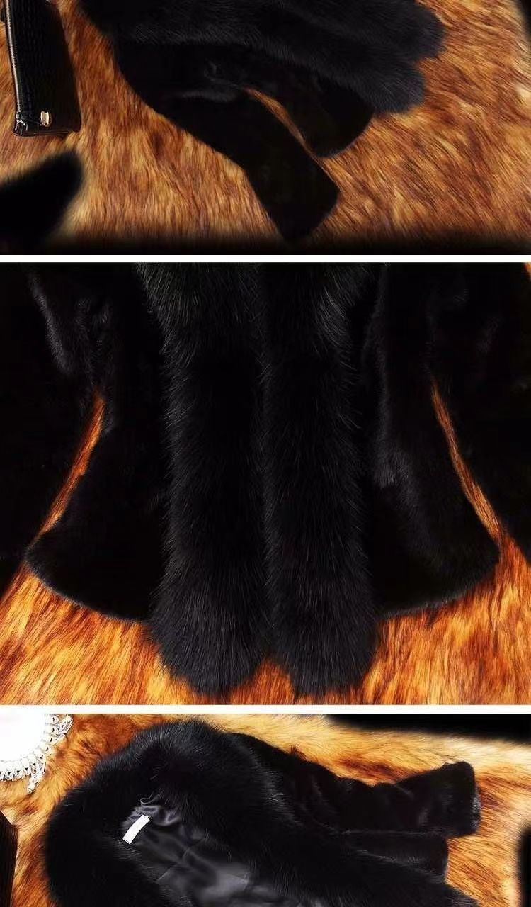 Export foreign trade Spring and Autumn New imitation fur coat women's short special coat imitation mink imitation fox fur collar slim fit