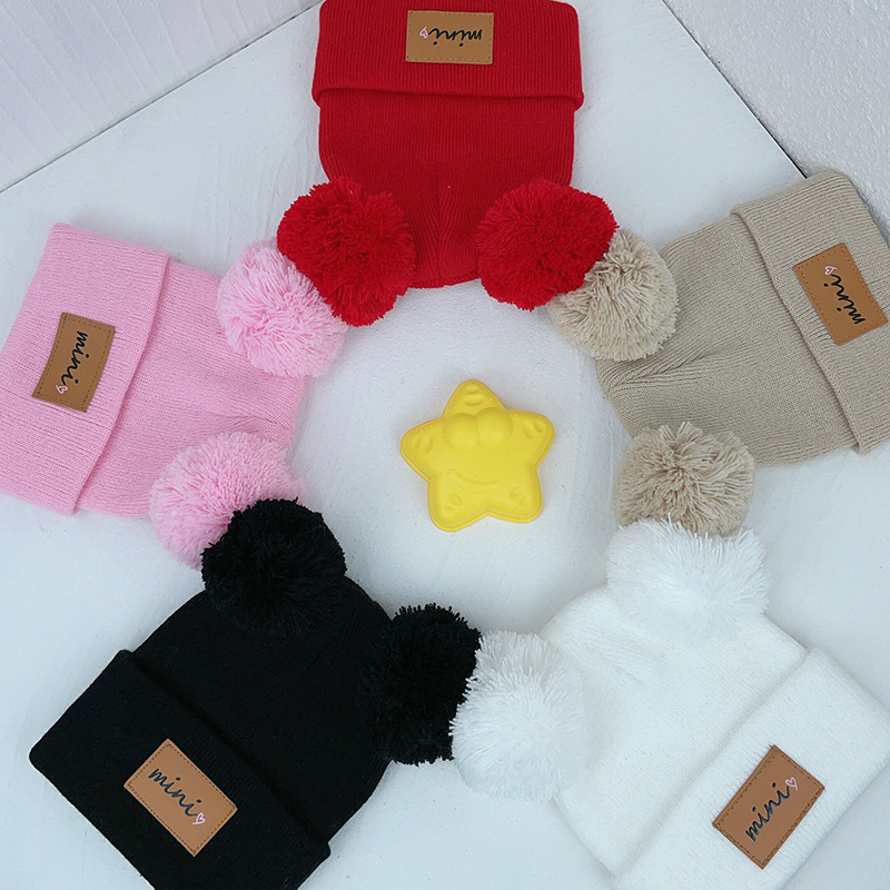 Winter, Autumn Season Children Unisex Gender Pom Poms Design Cute, Sweet Style Children Unisex Cute Sweet Solid Color Pom Poms Wool Cap