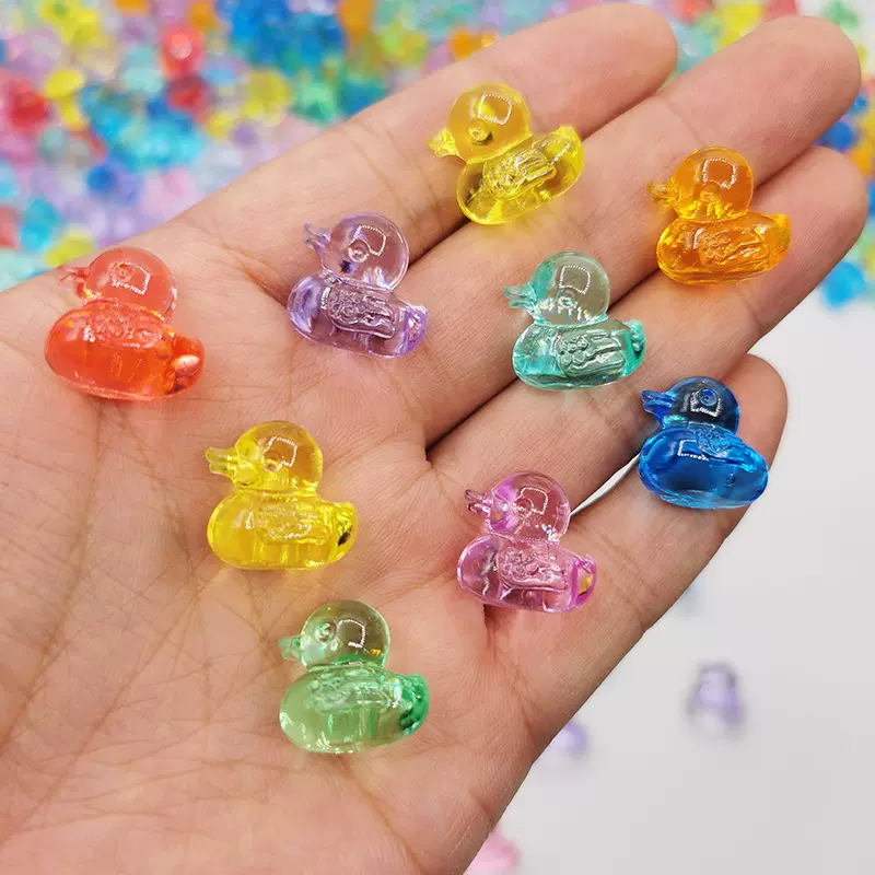 网红水晶小黄鸭迷你小鸭子车载桌面小摆件可爱创意手工diy挂饰搭