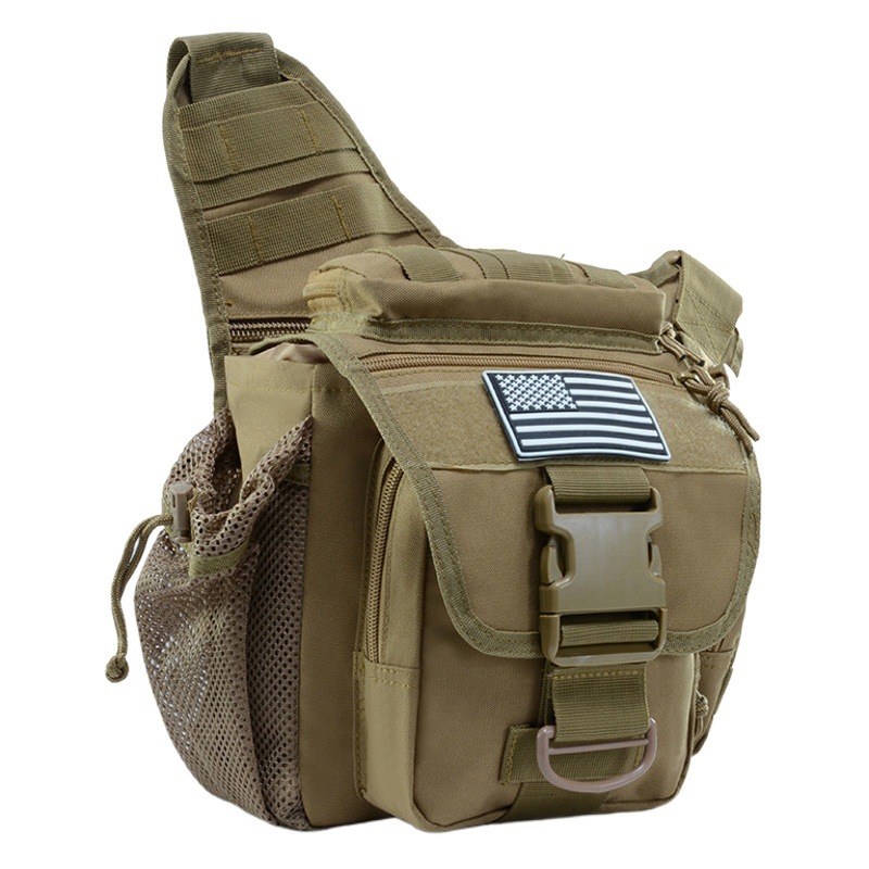 Bolso de camuflaje estilo militar para cámara fotográfica, bandolera de un solo hombro, impermeable, para ciclismo, senderismo, táctico, para actividades al aire libre.