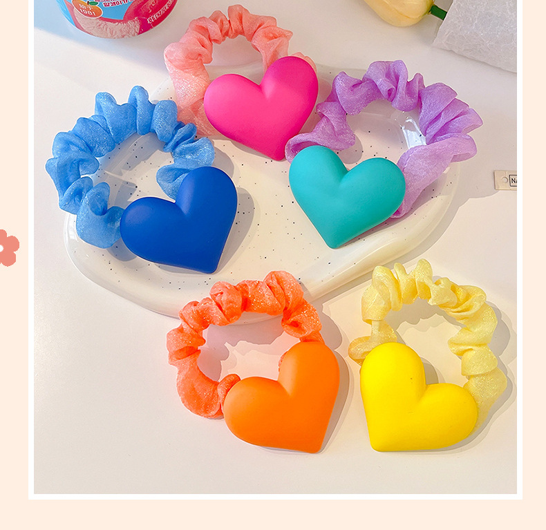11g Weight Hair Tie Hair Accessories Type Cartoon Style Girl'S Heart Shape Arylic Hair Tie